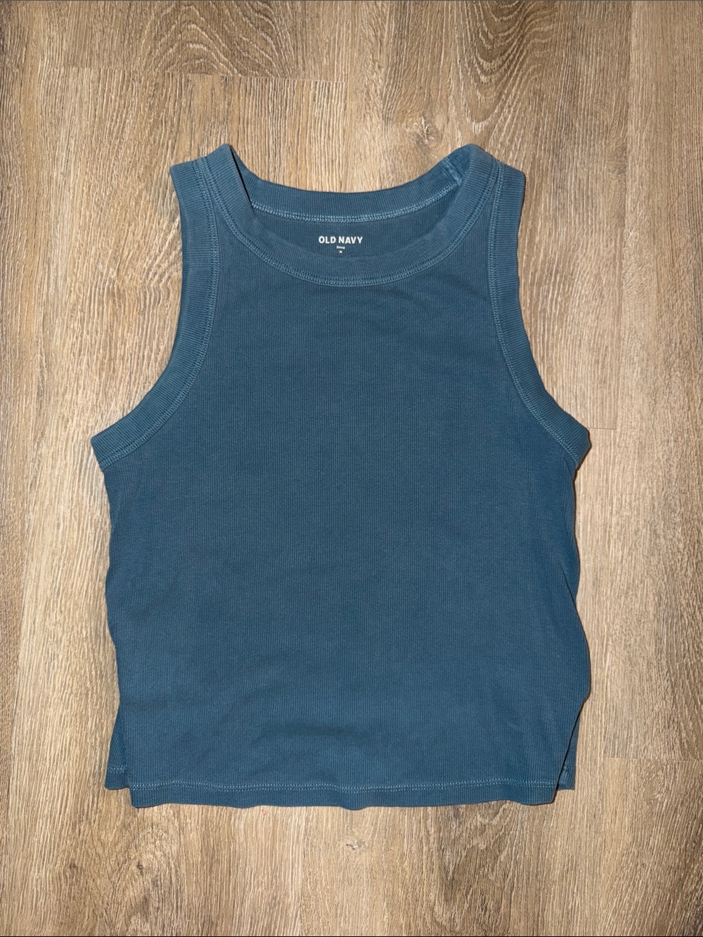 Old Navy Teal Ribbed Tank- size medium- blue